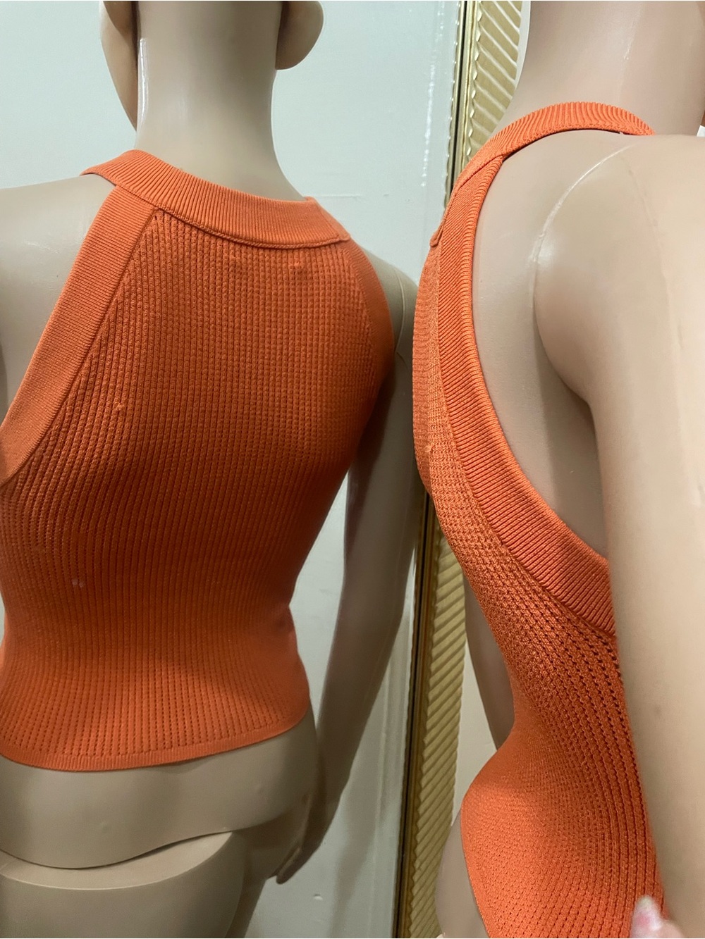 Babaton Sleeveless Ribbed Tank Top - Bright Orange - Picture 8 of 8